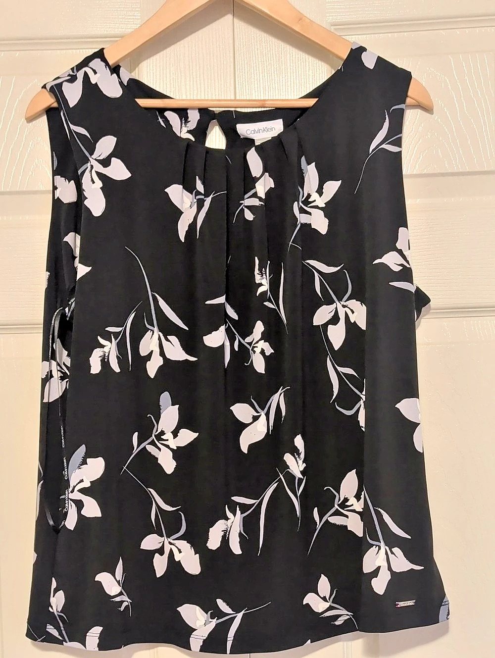 Calvin Klein Black Floral Blouse Plus